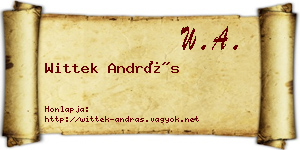 Wittek András névjegykártya