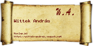 Wittek András névjegykártya
