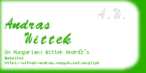 andras wittek business card